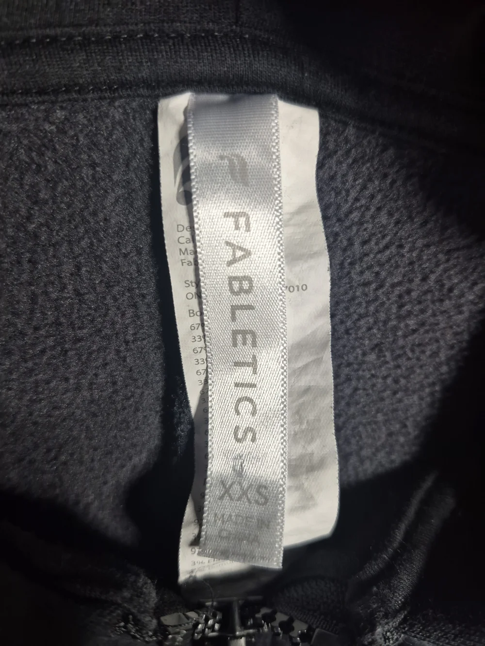 Fabletics Black Zip-Front Hoodie with White Brand Tag
